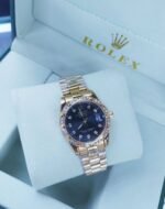 rolex  Montres pour hommes analogiques à quartz en acier inoxydable, or rose et argent, étanches