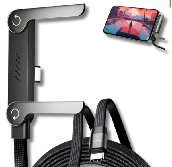 Câble Chargeur 2-en-1 Invisible avec Support