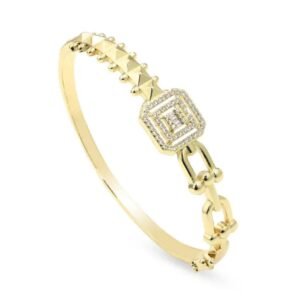 Bracelet Femme Élégant Ovale en Acier Doré – Image 7