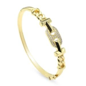 Bracelet Femme Élégant Ovale en Acier Doré – Image 8
