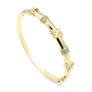 Bracelet Femme Élégant Ovale en Acier Doré – Image 3