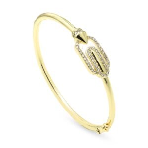 Bracelet Femme Élégant Ovale en Acier Doré – Image 2